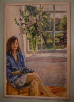 "Lady in Blue with Still Life"