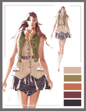 Drawing With Border In Gray